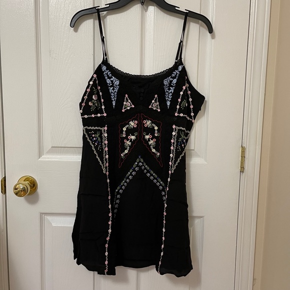 Urban Outfitters Black Skyler Frock Embroidered Mini Dress - Picture 4 of 5